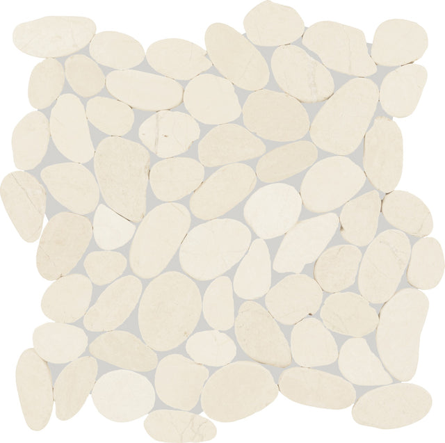 Daltile Pebble Oasis Icicle Flat Pebble Tumbled Mosaic Natural Stone Tile
