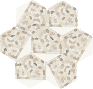 Daltile Pebble Oasis Seashell Tri-Hex Pebble Tumbled Mosaic Natural Stone Tile