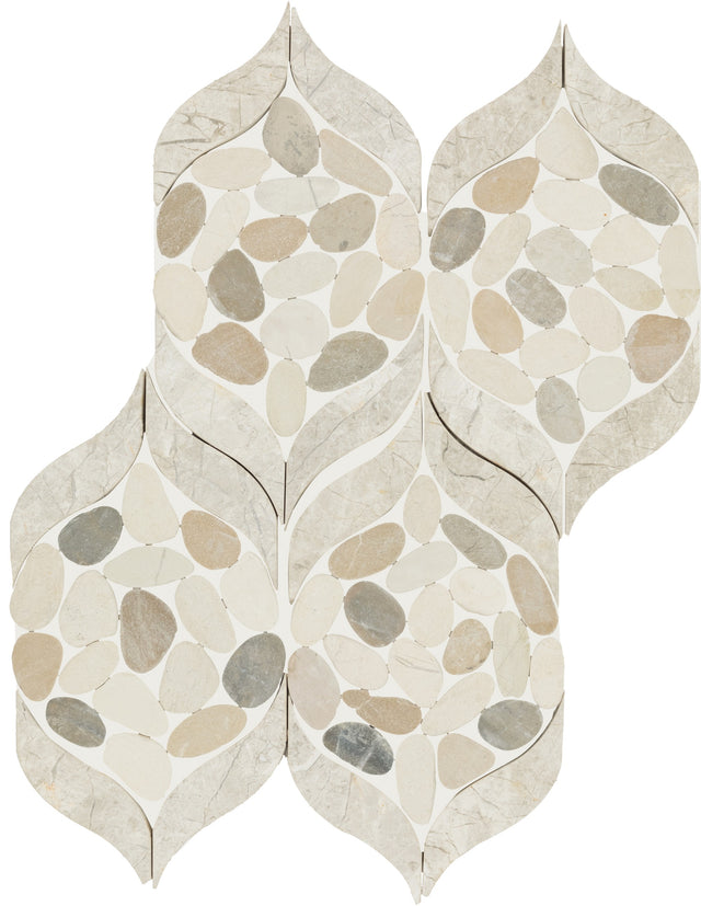 Daltile Pebble Oasis Seashell Petal Pebble Tumbled Mosaic Natural Stone Tile