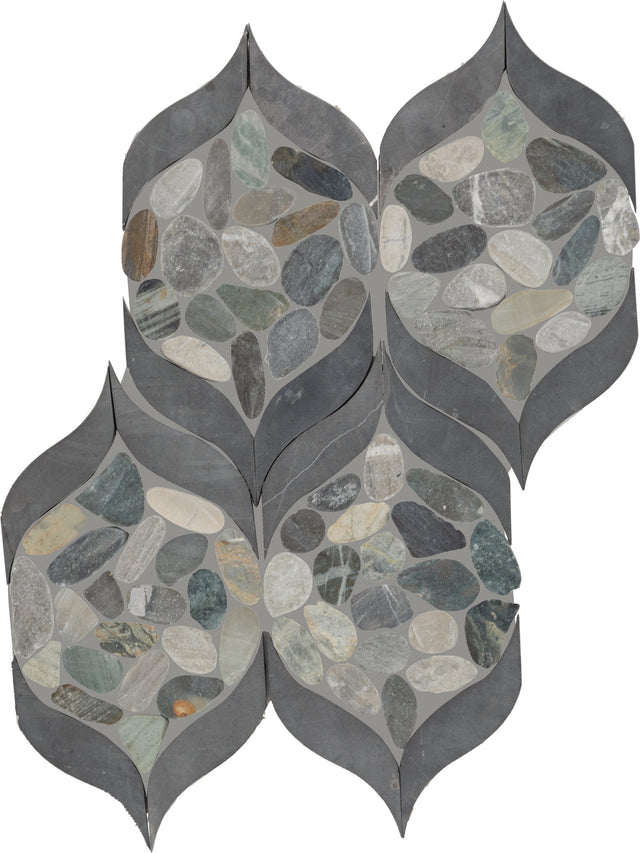 Daltile Pebble Oasis Coastal Petal Pebble Tumbled Mosaic Natural Stone Tile