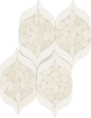 Daltile Pebble Oasis Icicle Petal Pebble Tumbled Mosaic Natural Stone Tile