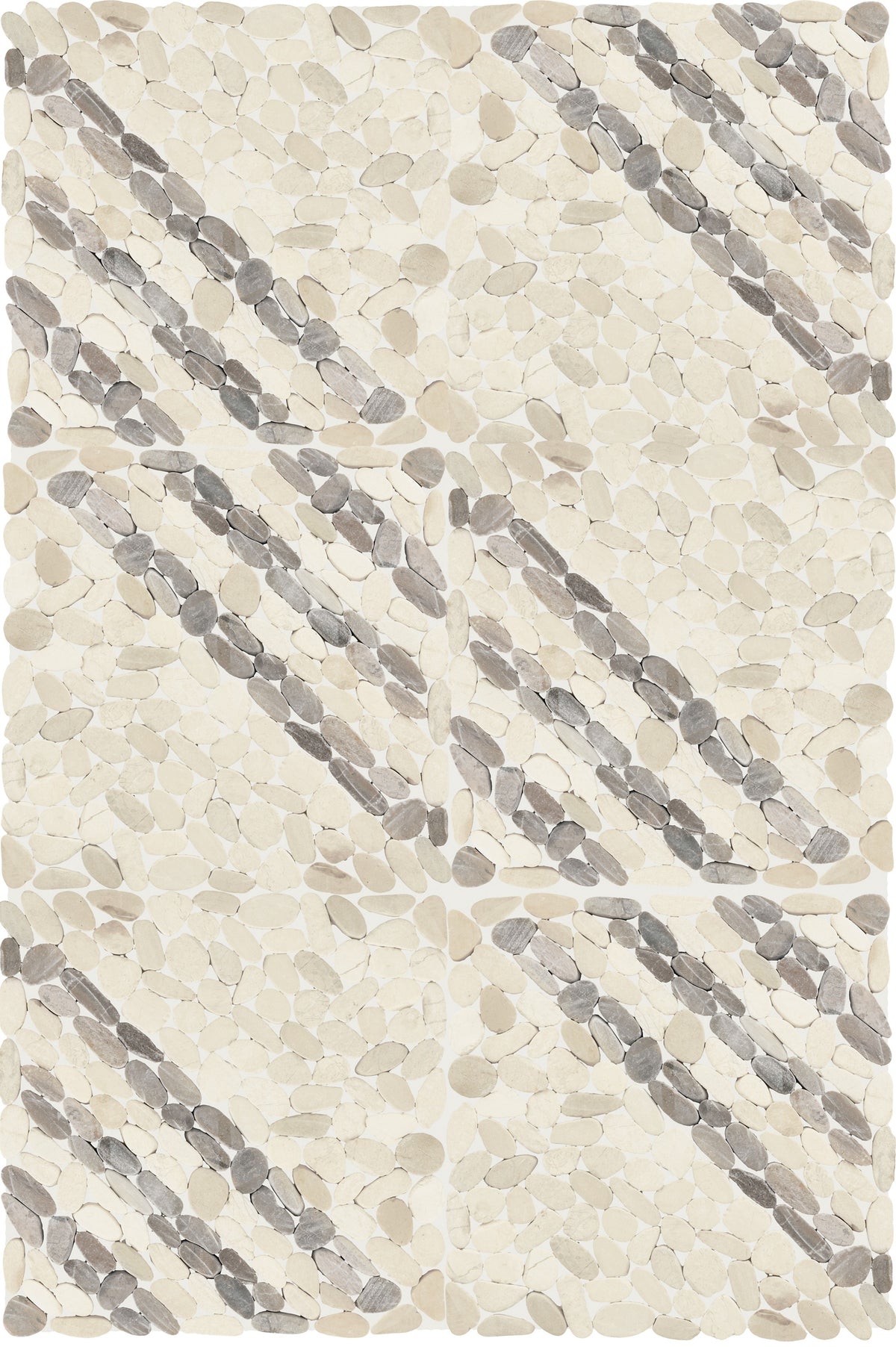 Daltile Pebble Oasis Seashell Striped Pebble Tumbled Mosaic Natural Stone Tile