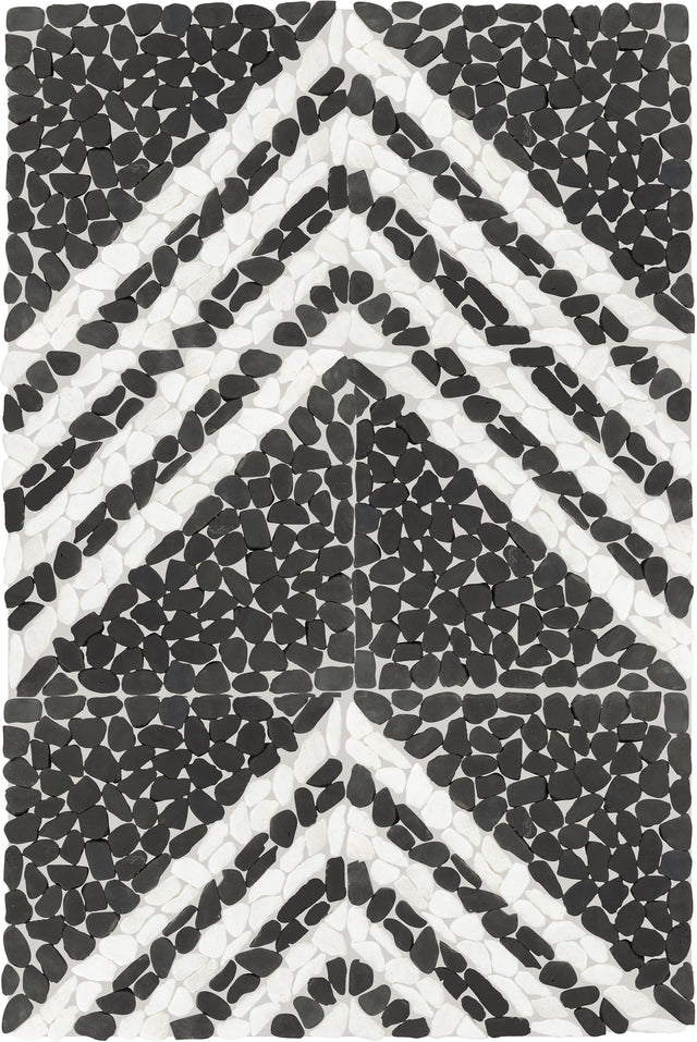 Daltile Pebble Oasis Stark Striped Pebble Tumbled Mosaic Natural Stone Tile