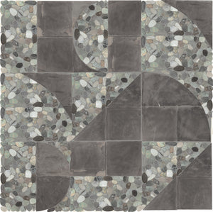 Daltile Pebble Oasis Coastal Art Deco Pebble Honed Mosaic Natural Stone Tile