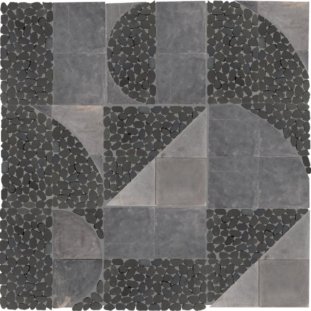 Daltile Pebble Oasis Stark Art Deco Pebble Honed Mosaic Natural Stone Tile