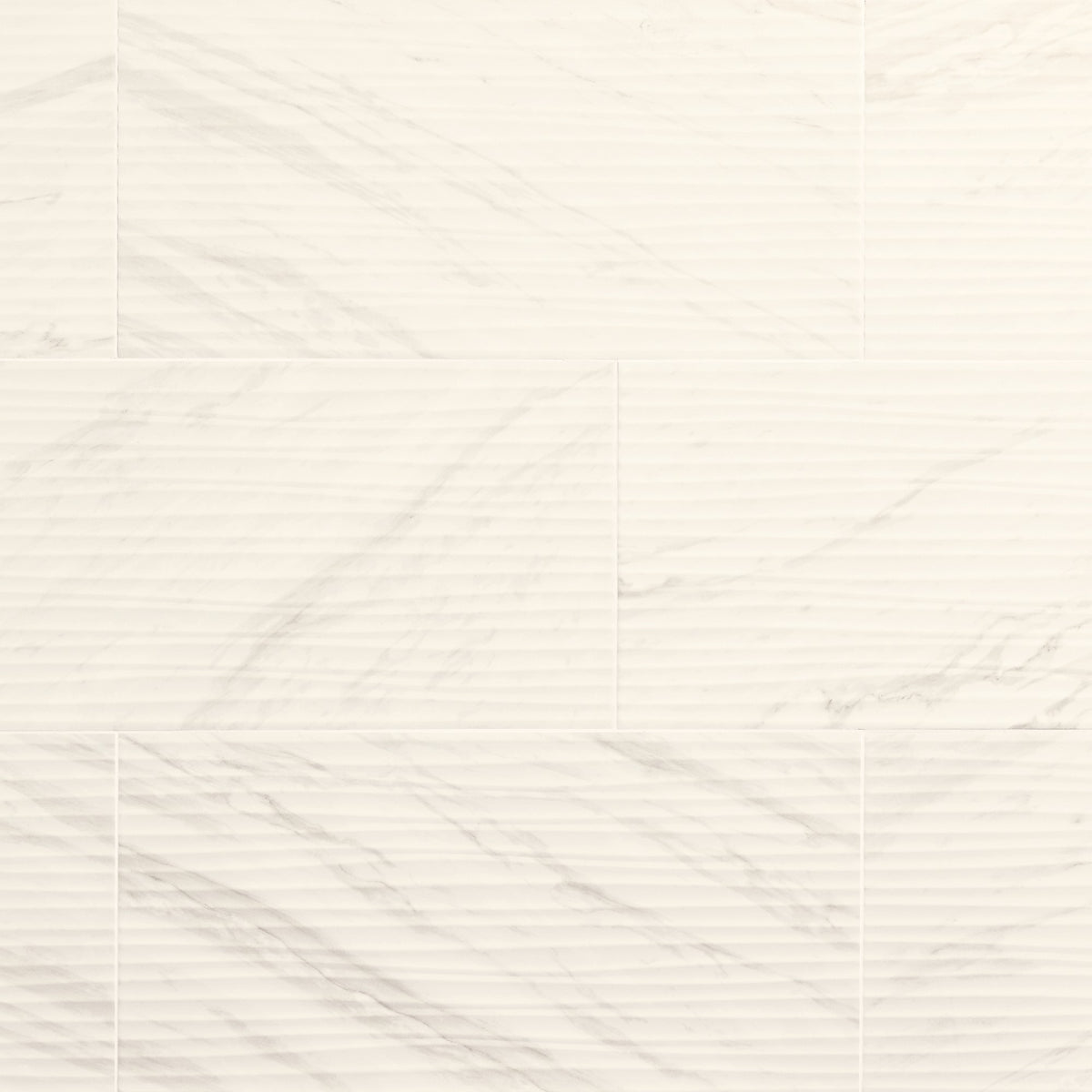 Daltile Perpetuo Timeless White Rectangle 12x24 Wave Satin Wall Tile