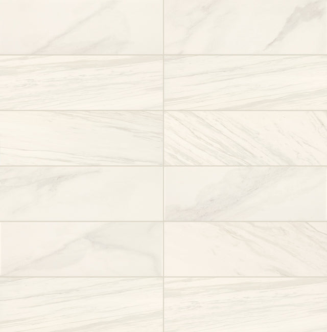 Daltile Perpetuo Timeless White Rectangle 4x12 Satin Wall Tile