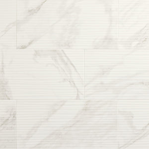 Daltile Perpetuo Brilliant White Rectangle 12x24 Wave Satin Wall Tile