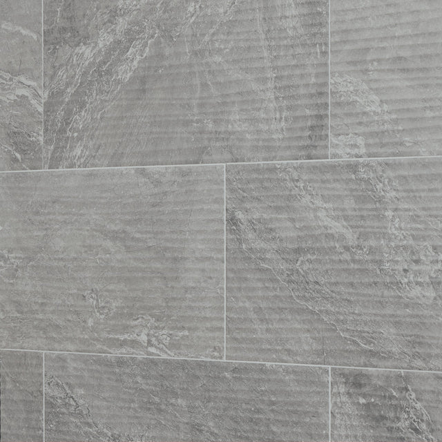 Daltile Perpetuo Eternal Grey Rectangle 12x24 Wave Satin Wall Tile
