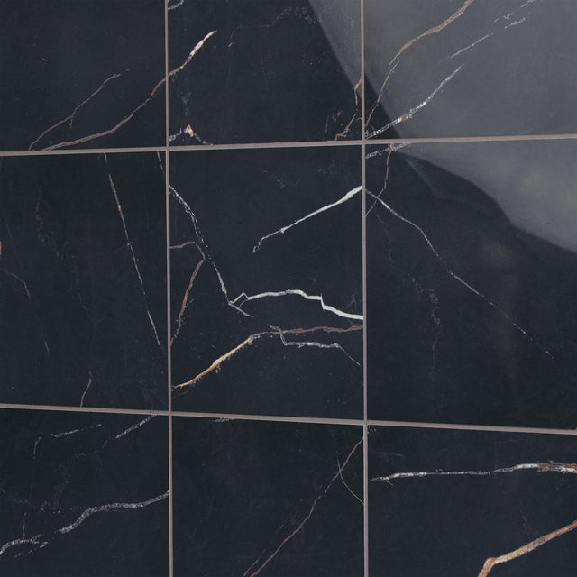 Daltile Perpetuo Infinite Black Square 24x24 Polished Floor Tile