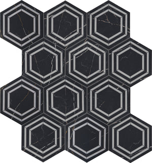 Daltile Perpetuo Tuxedo Hexagon 8x9 Matte Floor Tile