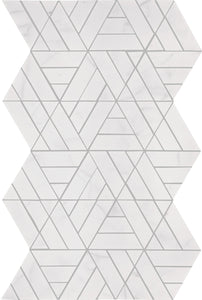 Daltile Perfit Mosaix Saran White Trifecta Straight Edge Polished Mosaic Natural Stone Tile