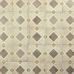 Daltile Quartetto Warm Rombo Rombo 8x8 Matte Floor Tile Deco