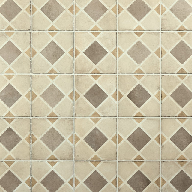 Daltile Quartetto Warm Rombo Rombo 8x8 Matte Floor Tile Deco