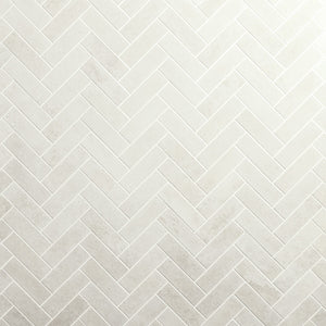 Daltile Rekindle White Herringbone 2x6 Stepwise Matte Mosaic Tile