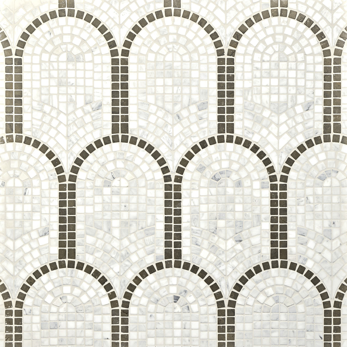 Daltile Renderra Lyon Seine Blend Grand Hall Framed Fan Brushed Mosaic Natural Stone Tile