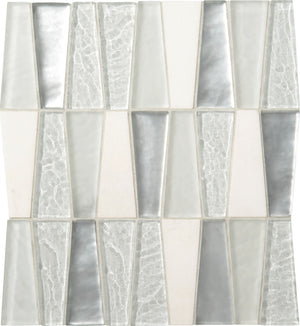Daltile Regal Pendant Czarina Ice Trapezoid 1 1/2x4 Glossy Mosaic Tile