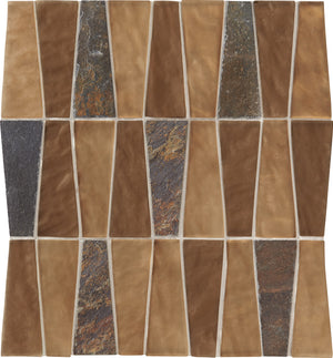 Daltile Regal Pendant Duchess Gold Trapezoid 1 1/2x4 Glossy Mosaic Tile