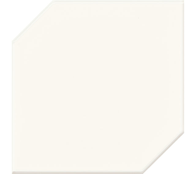 Daltile RetroSpace Remix Modern White Hexagon 6x6 Undulated Glossy Wall Tile