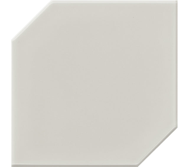 Daltile RetroSpace Remix Mercury Grey Hexagon 6x6 Undulated Glossy Wall Tile