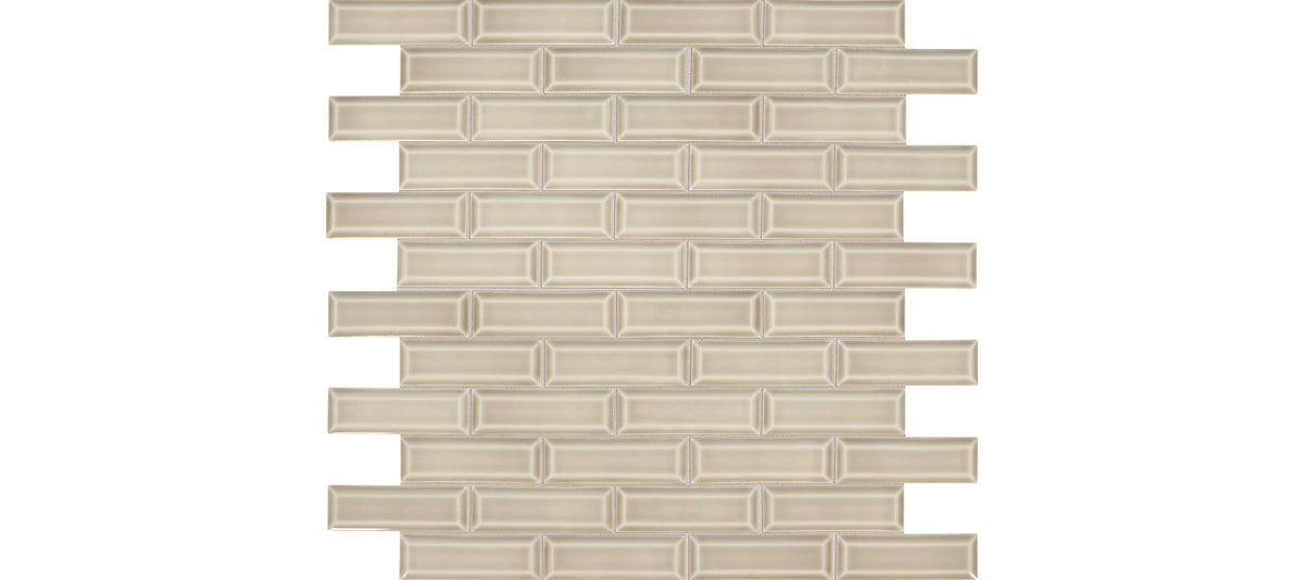 Daltile Revalia Remix Jubilee Beige Brick Joint 2x6 Bevel Glossy Mosaic Tile