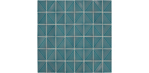 Daltile Revalia Remix Brilliant Blue Structural 3x4 Glossy Mosaic Tile