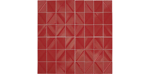 Daltile Revalia Remix Red Structural 3x4 Glossy Mosaic Tile