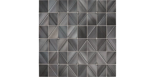 Daltile Revalia Remix Metallic Gray Structural 3x4 Glossy Mosaic Tile