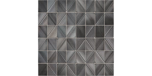 Daltile Revalia Remix Metallic Gray Structural 3x4 Glossy Mosaic Tile