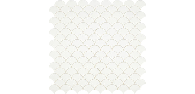 Daltile Revalia Remix Felicity White Fan 3 Glossy Mosaic Tile