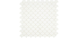 Daltile Revalia Remix Felicity White Fan 3 Glossy Mosaic Tile