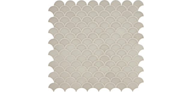 Daltile Revalia Remix Graceful Greige Fan 3 Glossy Mosaic Tile