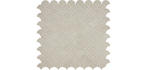 Daltile Revalia Remix Graceful Greige Fan 3 Glossy Mosaic Tile