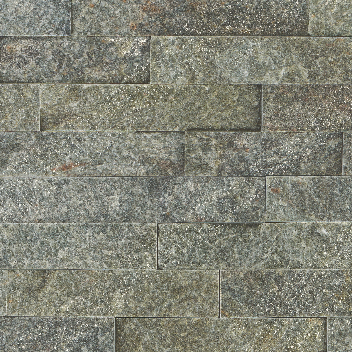 Daltile Stacked Stone Beijing Green Stacked 6x24 Natural Cleft Stone Tile