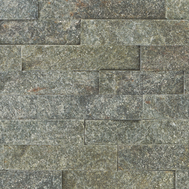 Daltile Stacked Stone Beijing Green Stacked 6x24 Natural Cleft Stone Tile