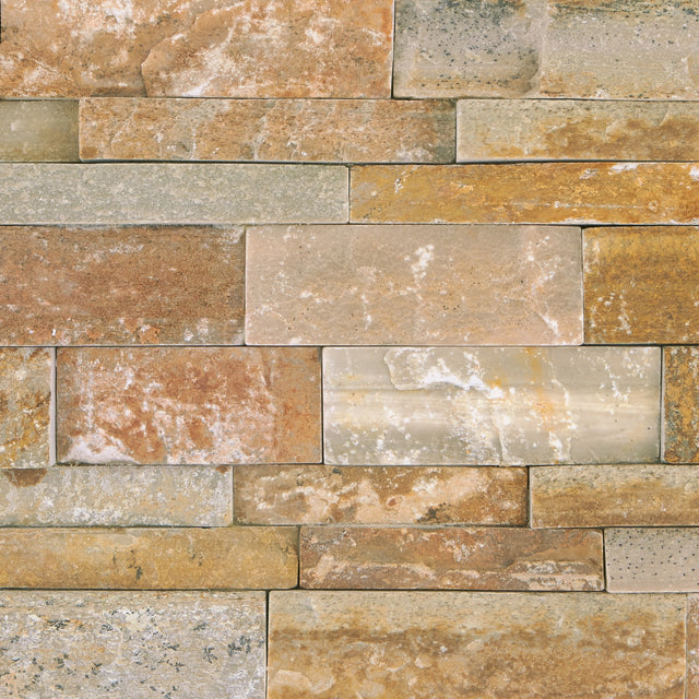 American Olean Stacked Stone Shanghai Rust Stacked 6x24 Natural Cleft Stone Tile