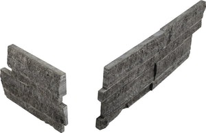 American Olean Stacked Stone Macau Black Rectangle 6x24 Natural Cleft Stone Tile