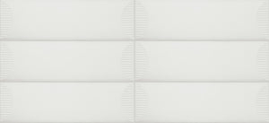 Daltile Stencil White Rectangle 4x12 Half Moon Matte Wall Tile
