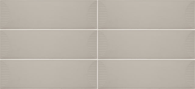 Daltile Stencil Beige Rectangle 4x12 Half Moon Matte Wall Tile