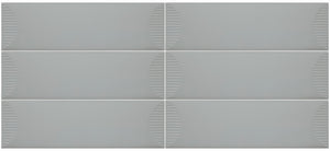 Daltile Stencil Grey Rectangle 4x12 Half Moon Matte Wall Tile