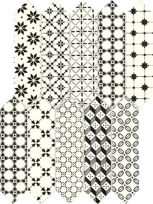 Daltile Stagecraft Ensemble Black Mix 3x12 Glossy Wall Tile Deco