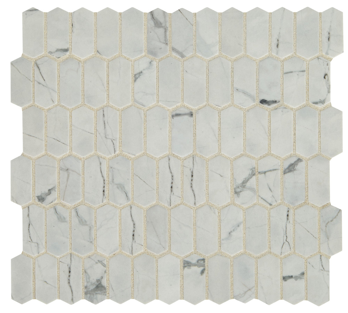 Daltile Statuette Silver Satin Picket 1x2 Matte Mosaic Tile
