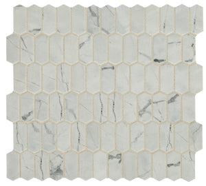 Daltile Statuette Silver Satin Picket 1x2 Matte Mosaic Tile