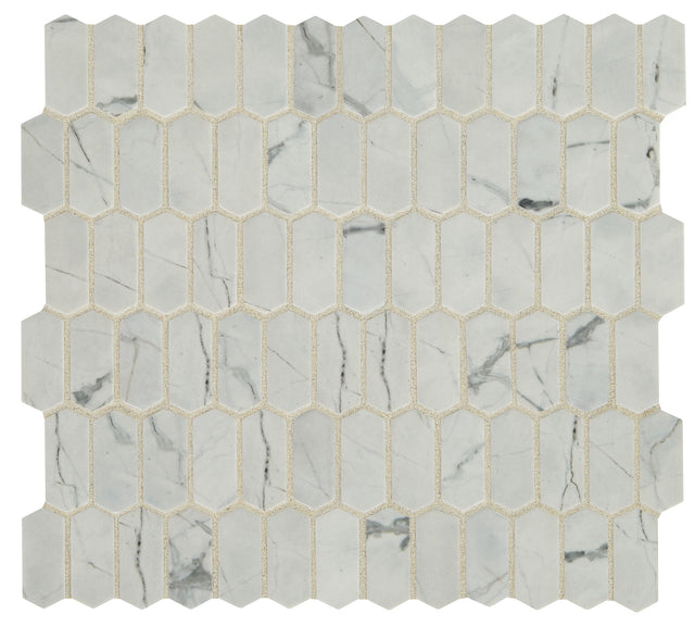 Daltile Statuette Silver Satin Picket 1x2 Matte Mosaic Tile