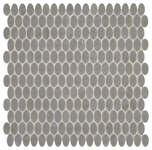Daltile Statuette Paloma Gray Oval 1/2x1 Matte Mosaic Tile