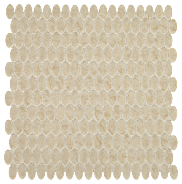 Daltile Statuette Harbor Beige Oval 1/2x1 Matte Mosaic Tile