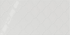 Daltile Showscape Stylish White Rectangle 12x24 Arabesque Textured Wall Tile