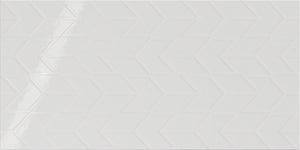 Daltile Showscape Stylish White Rectangle 12x24 Chevron Textured Wall Tile