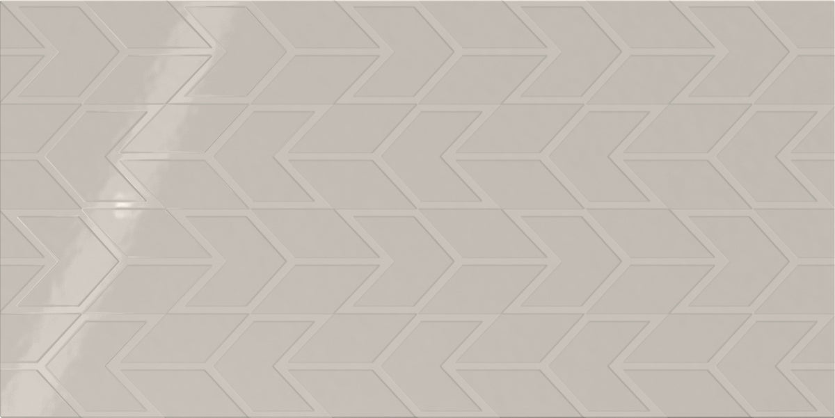 Daltile Showscape Soft Gray Rectangle 12x24 Chevron Textured Wall Tile