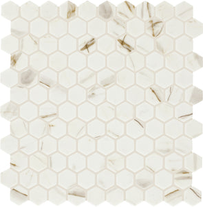 Daltile Uptown Glass Posh Spritzer Hexagon 1 Matte Mosaic Tile